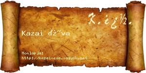 Kazai Éva névjegykártya