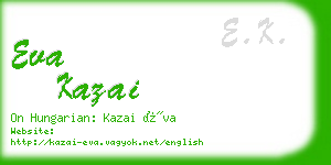 eva kazai business card